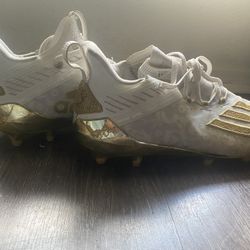 Adidas Adizero Three Stripe Life Men's Sz 8 White Gold Football