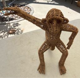 Mid Century Rattan Monkey