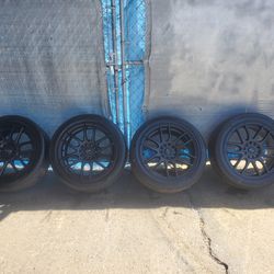 17" WHEEL Rims Black With  235/45r17  Good Condition Good Tires  5 lug ... $499 