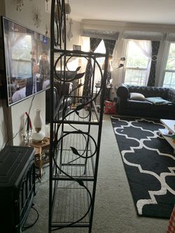 Black shelving storage unit metal organizer