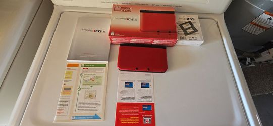 Nintendo 3DS XL in Red With box , 200+ Games, Stylus, Charger, Pokemon Bank