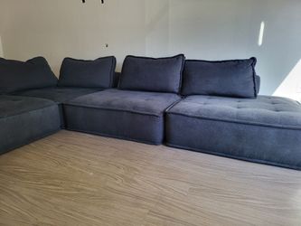 Modular 5-Piece Sectional Sofa – Dark Gray