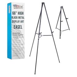 New U.S. Art Supply 66" High Black Metal Display Art Easel
