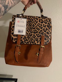 Jenichandbag Vegan Leather Leopard Print Satchel