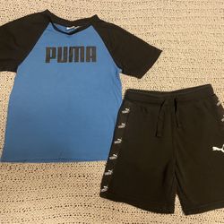 Boys Puma Shirt And Shorts Set Size 7-8