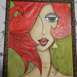 Red Hair Girl - Abstract Art 