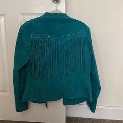 Western Leather Jacket With Fringe