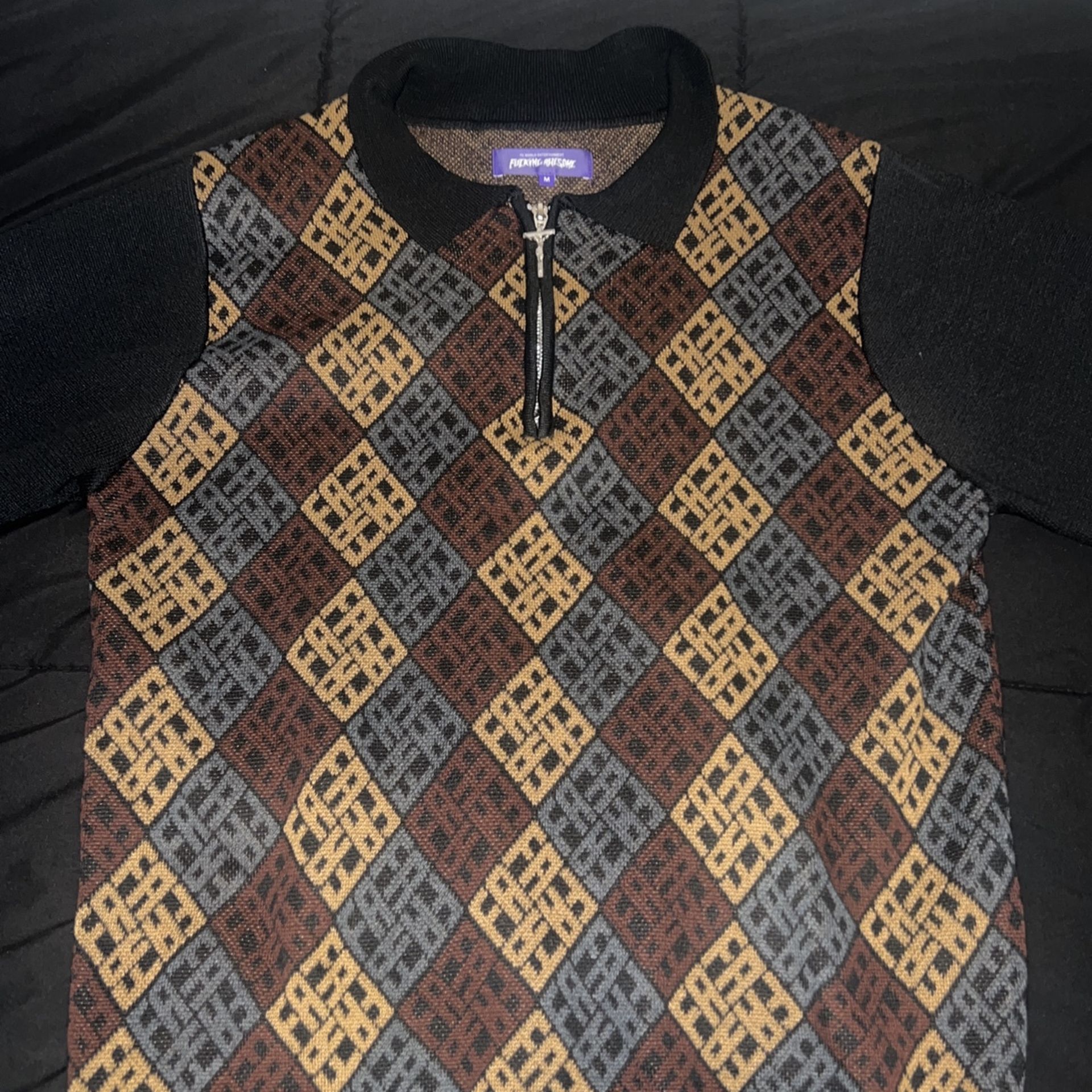 FA MONOGRAM 1/4 ZIP KNIT