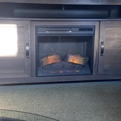 TV Stand with Electric Fireplace 