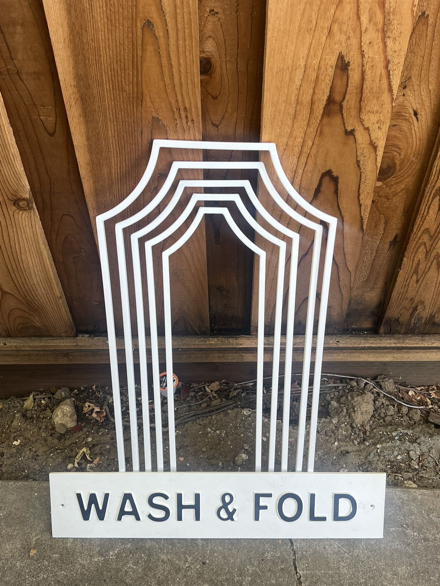 Laundry Room: Drying Rack and “Wash & Fold” Sign