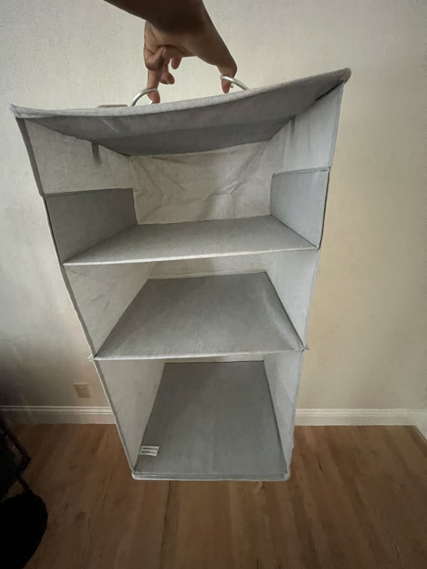 3 Shelf Hanging Closet Organizer Gray