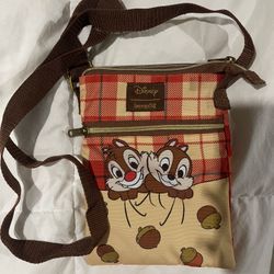 Loungefly Disney Chip 'N' Dale Acorn Plaid Passport Crossbody Bag