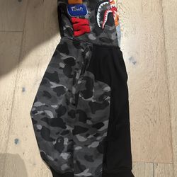 Black camo bape zip up Double Hood