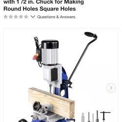 Woodworking Mortise Machine 1 /2 HP 1 700RPM 1-Speed Drill Press with 1 /2 in. Chuck for Making Round Holes Square Holes