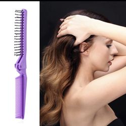 Portable Travel Folding Hair Brush Compact Pocket Double Headed Anti-static Comb