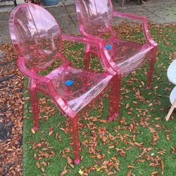 Clear Pink Chairs