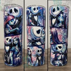 Nightmare Before Christmas Blue Purple 20oz Stainless Steel Tumbler Coffee Cup