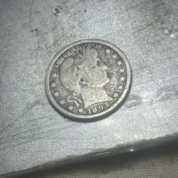1893 Barber Quarter Dollar U.S Coin