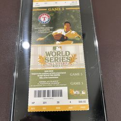 Texas Rangers World series 2011 Game Ticket
