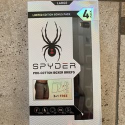 NWT Spyder Men’s Pre-cotton Boxer Briefs 4 Pack Size L