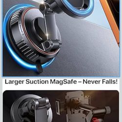 Miracase for MagSafe Car Mount [3600gf Strong Magnet & 89+LBS Suction Base] Vacuum Magnetic Phone Holders for Your Car, 360° Adjustable Dashboard & Wi