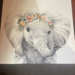 Elephant Baby Girl Wall Decor