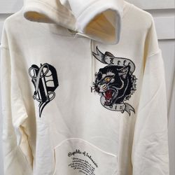 NWT Cream Left Point Sweat Set 2XL fits like XL (Made in Italy) Rhinestone Sweatshrt and Pants