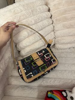 Guess multicolor monogram mini shoulder bag