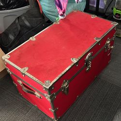 Seward Steamer Trunk Red Chest