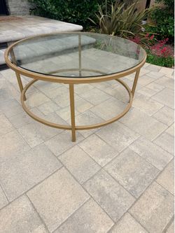Glass top coffee table
