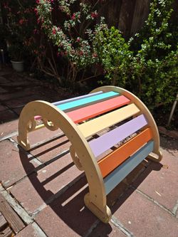 Montessori Wooden Rainbow Climbing Arch / Rocker