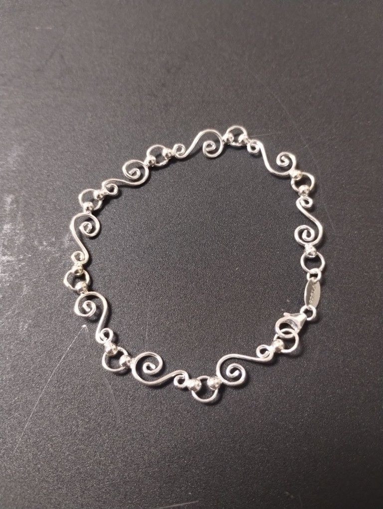 Silpada Sterling Silver Swirl Anklet