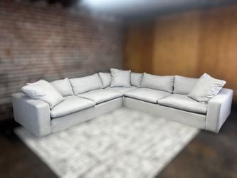 Free Delivery- White Cloud L shape sectional sofa couch