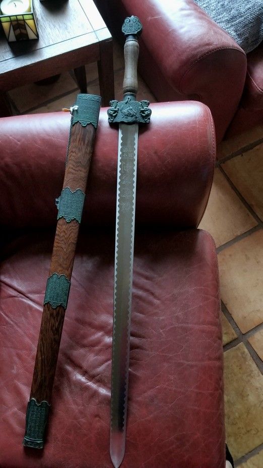 Rare Chinese Spring Steel Copper Jian-Kung Fu-Martial Arts Replica