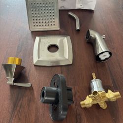 Brushed Nickel Tub and Shower Set