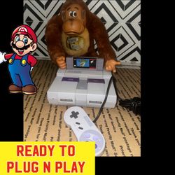 SUPER NINTENDO WITH MARIO WORLD READY TO PLUG N PLAY