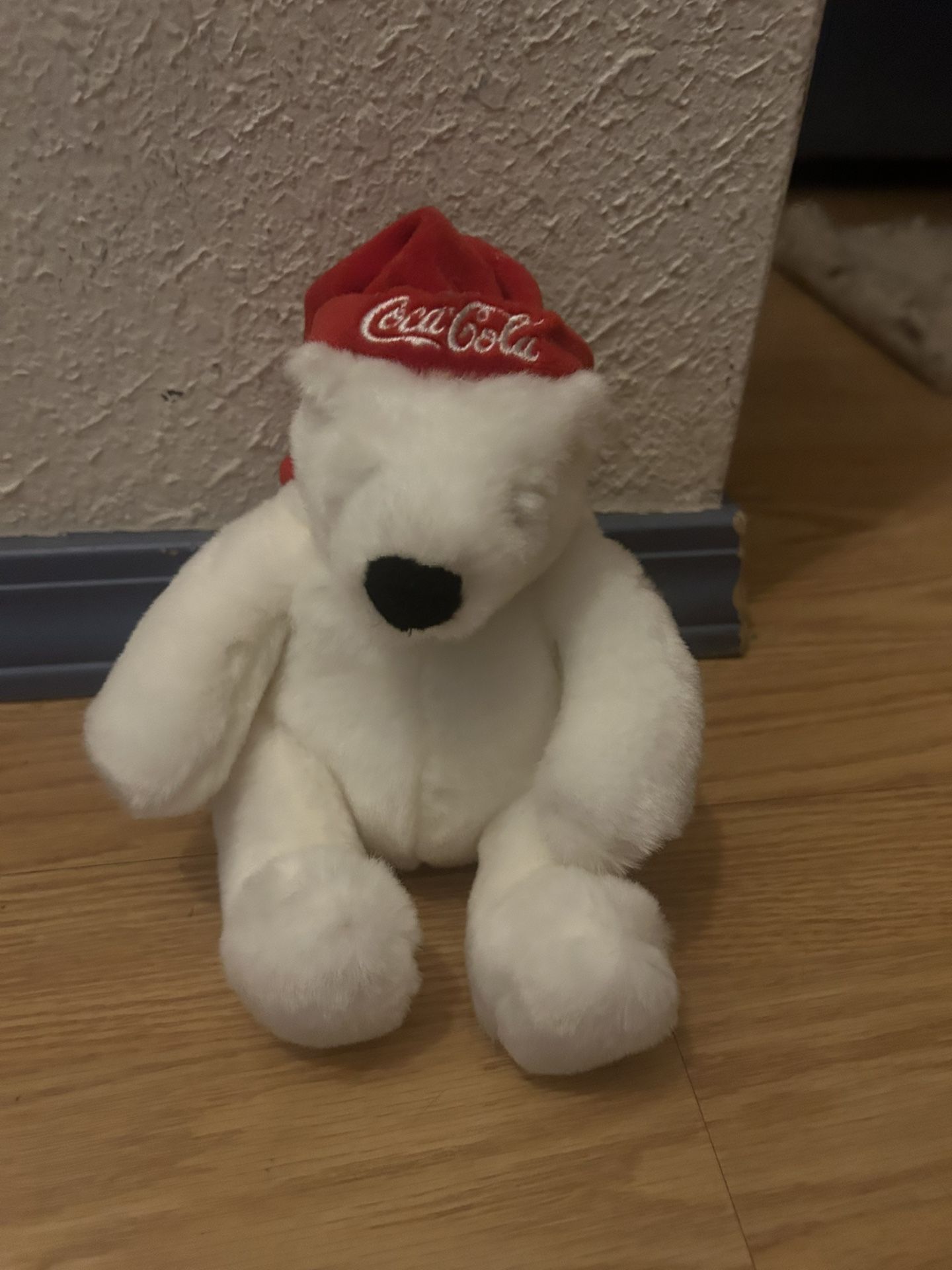 Coca Cola Coke Plush Polar Bear with Hat 10” Stuffed Animal