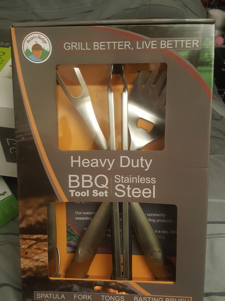 Heavy duty grill tool set