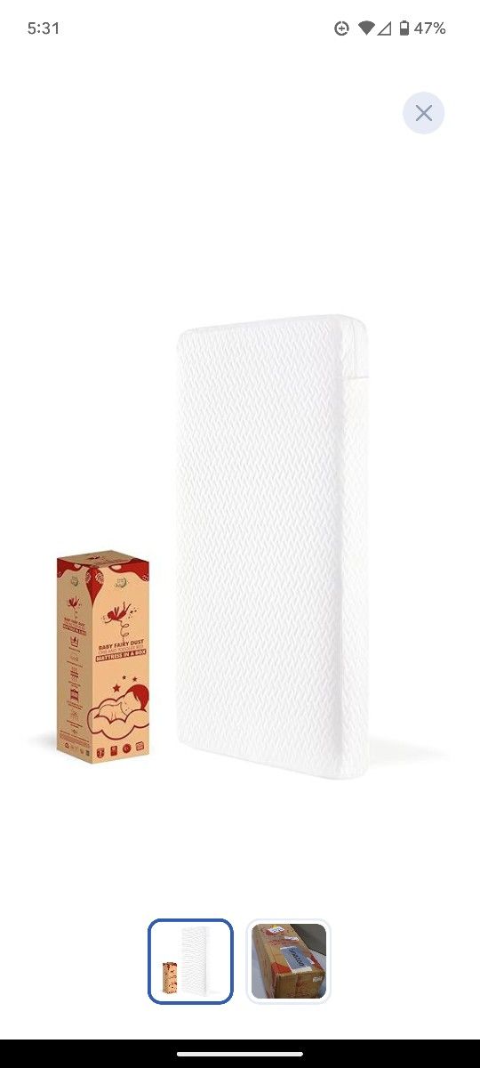 Dream On Me Baby Fairy Dust Mattress, GREENGUARD Gold & JPMA Certified, Water-Resistant Sleep Surface, Machine Washable Cover, Fits Standard Cribs & T