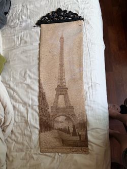 Eiffel Tower wall art with metal hanger