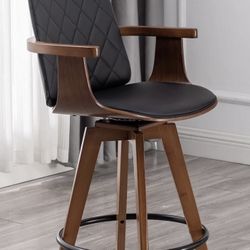 1 Counter Stool Upholstered Faux Leather 