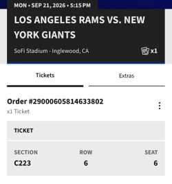 MONDAY NIGHT FOOTBALL TICKET! 🎟️