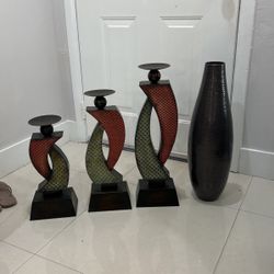 Candle Set With Vase 