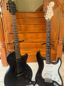 Fender MIM Stratocaster and Epiphone Goth Les Paul
