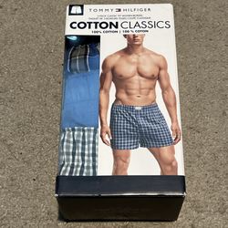 3 Pack Tommy Hilfiger Men's 100% Cotton Classics Woven Boxers XL NEW A
