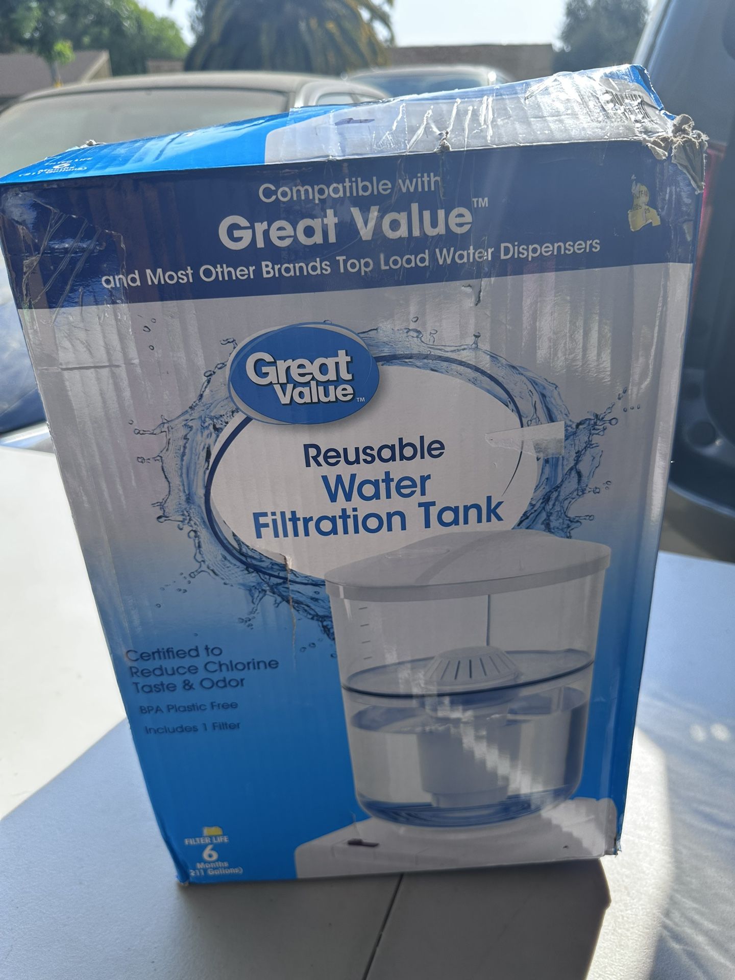 Great Value Reusable Water Filtration Tank for Top Loading Water Dispensers New
