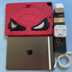 Apple IPad 7th Generation (10.2” Retina / IOS 18 / Touch ID ) 32GB with stylus pen, cool case  & Accessories (128GB $249) 