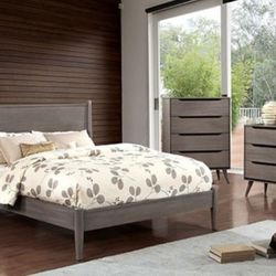 Brand New Grey 4pc Queen Bedroom Set (Available In California & Eastern King)