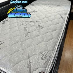 Twin Eurotop Bamboo Soft Grey Mattress 