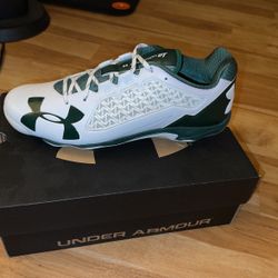 Under Armour White/Green Cleats (Brand New)